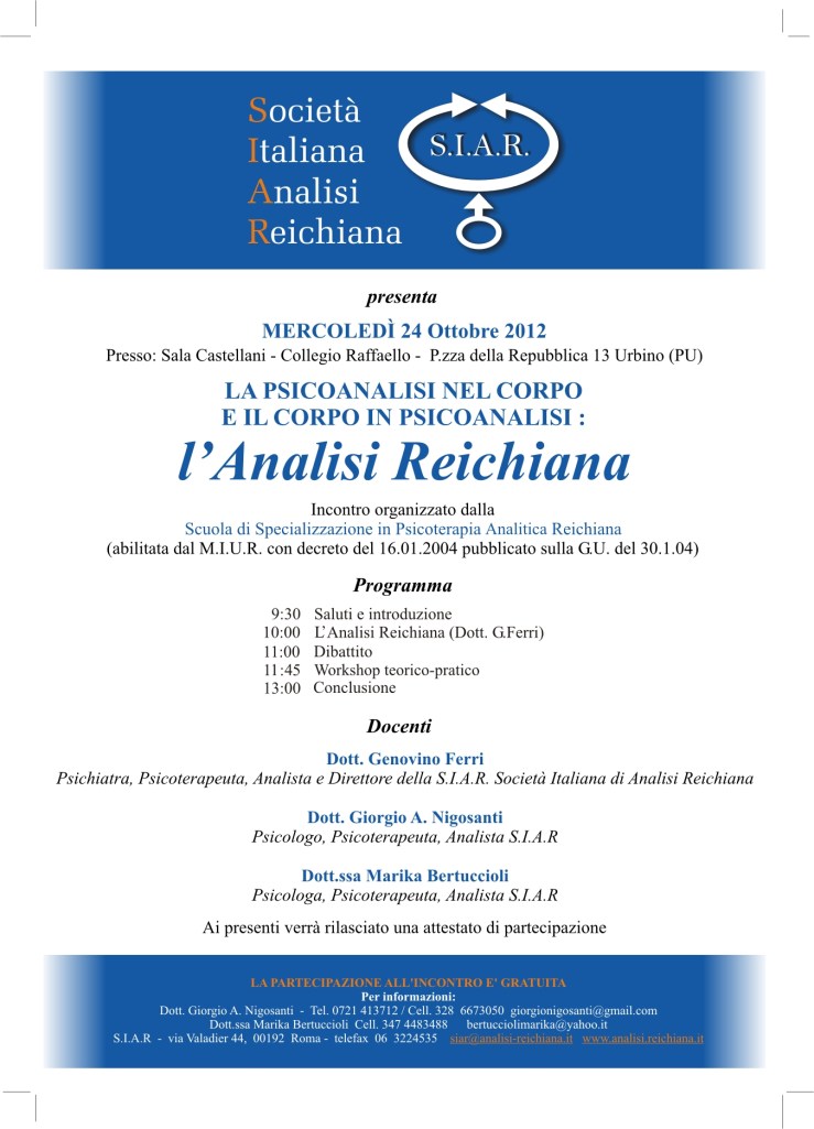 Presentazine Scuola di Psicoterapia - Urbino